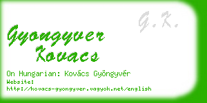 gyongyver kovacs business card
