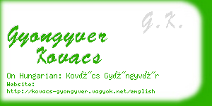 gyongyver kovacs business card